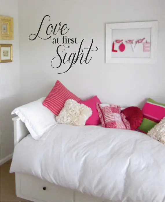 Love At First Sight Quote Decal Sticker Wall Vinyl Decor Art 1