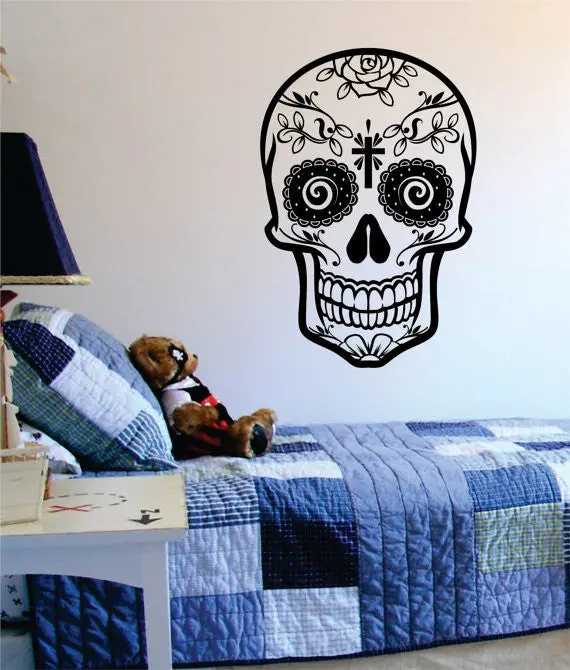 Sugar Skull Version 9 Art Decal Sticker Wall Vinyl 1