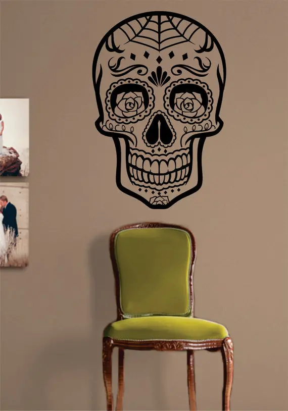 Sugar Skull Version 6 Art Decal Sticker Wall Vinyl 1