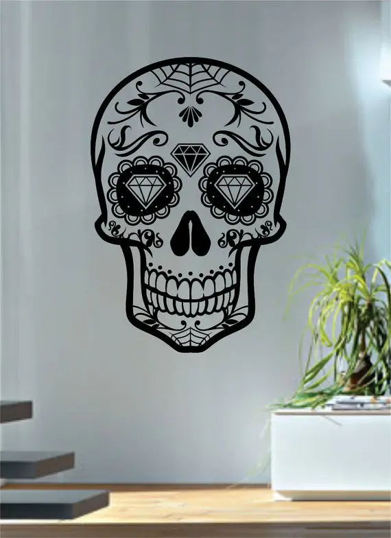 Sugar Skull Version 7 Art Decal Sticker Wall Vinyl 1