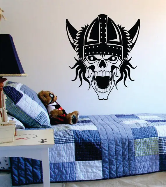 Viking Skull Art Decal Sticker Wall Vinyl 1
