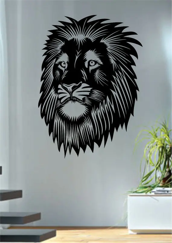 Lion Face Design Animal Decal Sticker Wall Vinyl Decor Art 1