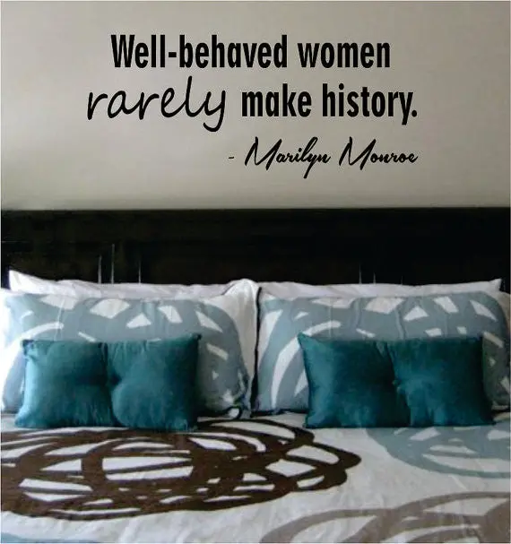 Marilyn Monroe Well Behaved Women Quote Decal Sticker Wall Vinyl Decor Art 1