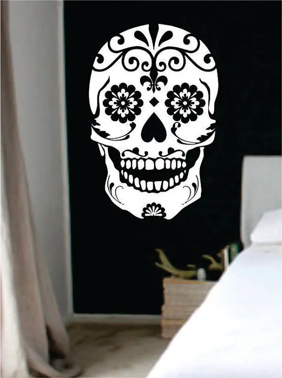 Sugar Skull Version 2 Art Decal Sticker Wall Vinyl 1