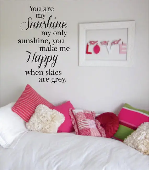 You Are My Sunshine Quote Decal Sticker Wall Vinyl Decor Art 1