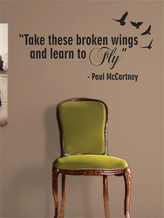Learn To Fly Paul Mccartney The Beatles Quote Design Sports Decal Sticker Wall Vinyl 1