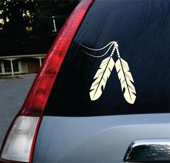 Feathers Car Window Design Decal Sticker Wall Vinyl Art 1