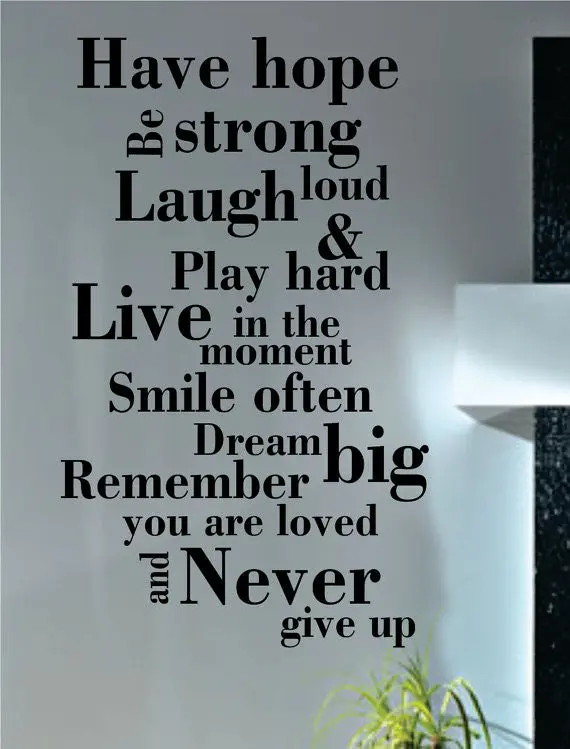 Have Hope Be Strong Inspirational Quote Decal Sticker Wall Vinyl Decor Art 1