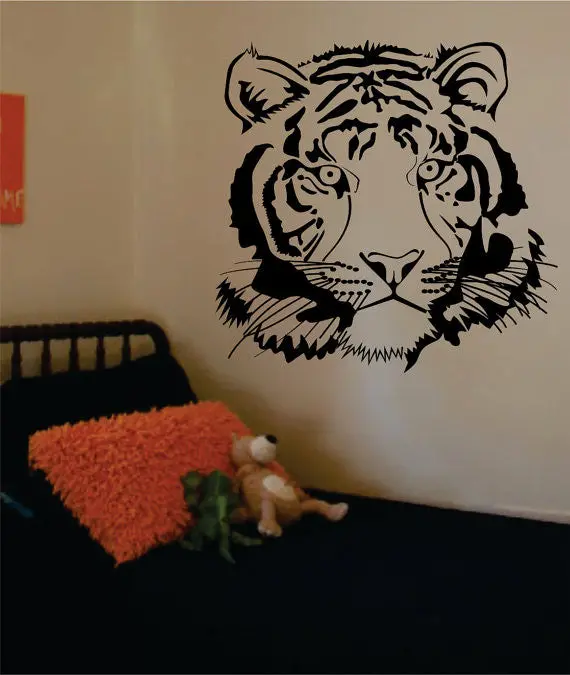 Tiger Face Version 2 Design Animal Decal Sticker Wall Vinyl Decor Art 1