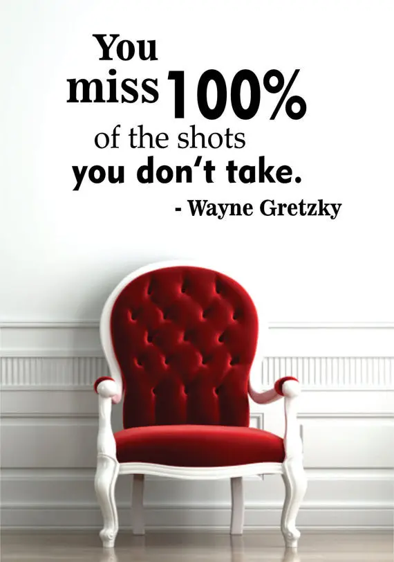 You Miss 100 Wayne Gretzky Inspirational Quote Decal Sticker Wall Vinyl Decor Art 1