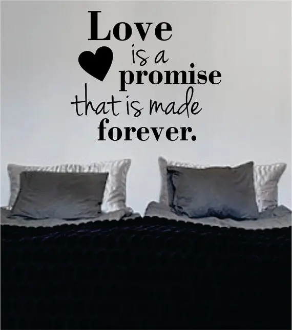 Love Is A Promise Quote Decal Sticker Wall Vinyl Decor Art 1