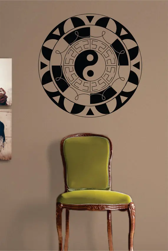 Mandala Yin Yang Version 2 Decal Sticker Wall Vinyl Art Design 1