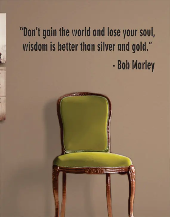 Bob Marley Gain The World Version 3 Decal Quote Sticker Wall Vinyl Art Decor 1