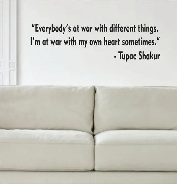 Tupac Everybodys At War Decal Quote Sticker Wall Vinyl Art Decor 1