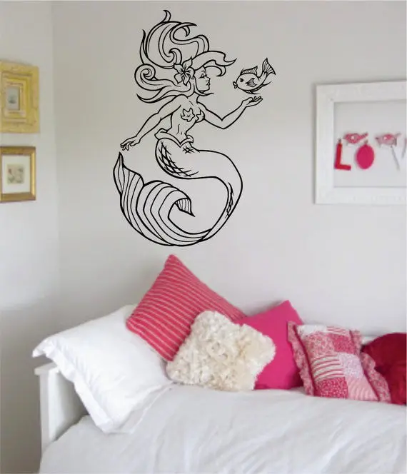 Mermaid Version 2 Ocean Beach Design Decal Sticker Wall Vinyl Decor Art 1