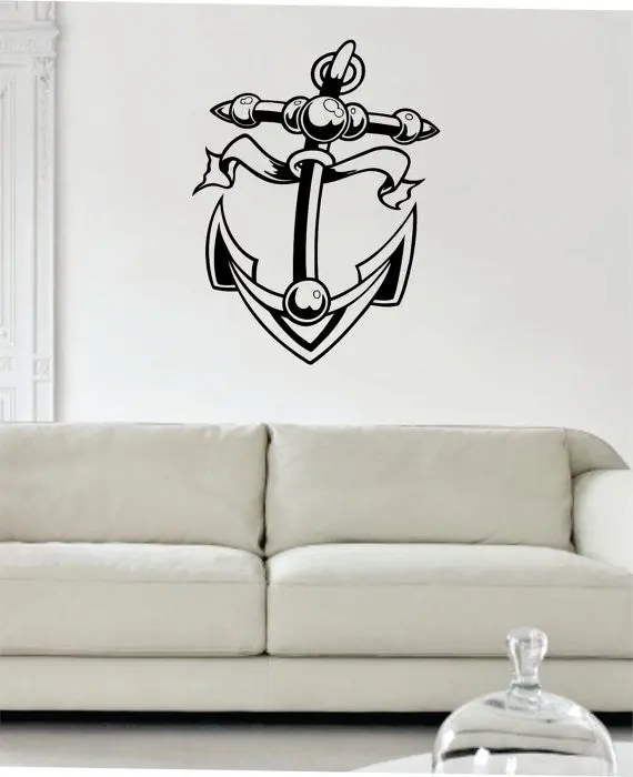 Anchor Version 3 Nautical Ocean Beach Decal Sticker Wall Vinyl Art Decor 1