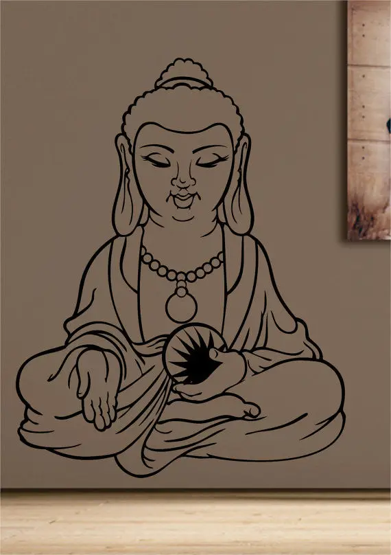 Buddha Version 3 Buddhist Design Decal Sticker Wall Vinyl Decor Art 1
