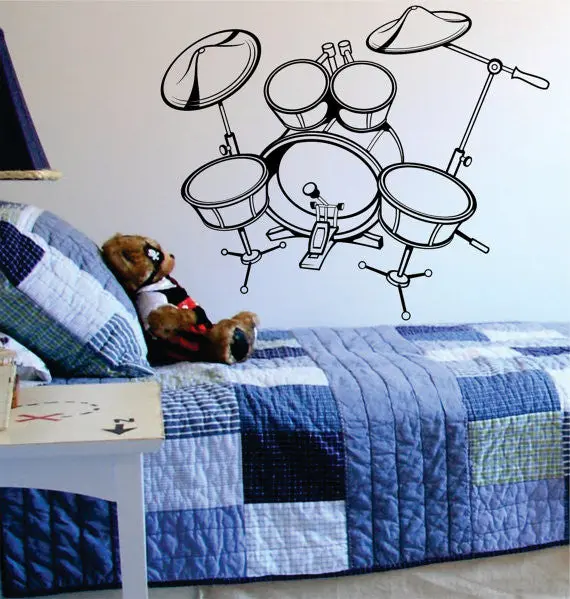 Drumset Version 4 Drummer Music Art Decal Sticker Wall Vinyl 1