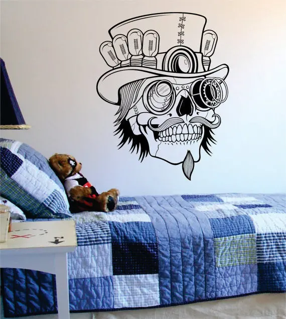 Steampunk Skull Art Decal Sticker Wall Vinyl 1