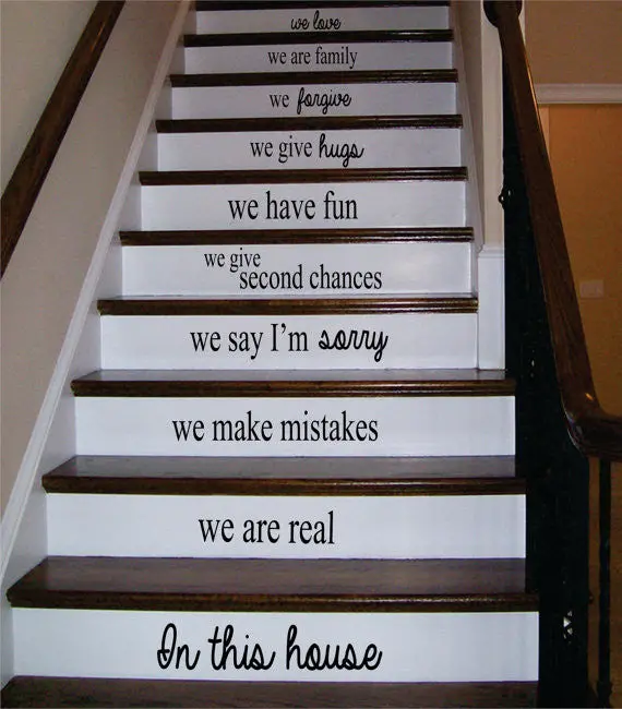 In This House Stairs Version 2 Decor Decal Sticker Wall Vinyl Art 1