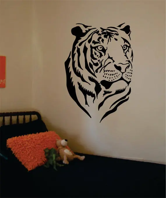 Tiger Face Version 3 Design Animal Decal Sticker Wall Vinyl Decor Art 1