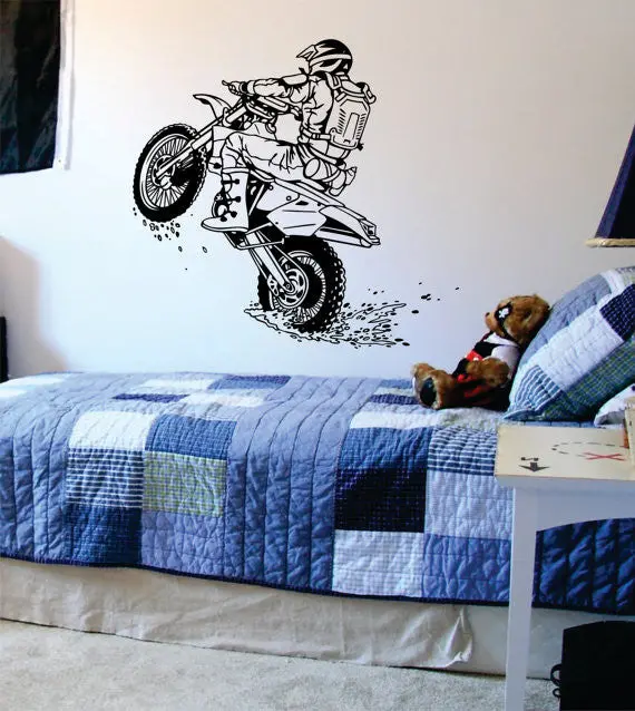 Dirtbiker Wheelie Motocross Design Sports Decal Sticker Wall Vinyl 1