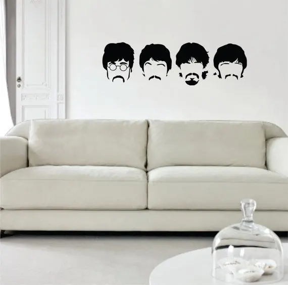 The Beatles Faces Wall Decal Home Decor Vinyl Art Sticker Bedroom Room Teen Music John Lennon Paul Mccartney 1