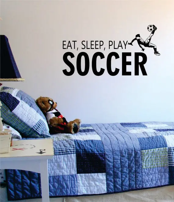 Eat Sleep Play Soccer Sports Decal Sticker Wall Vinyl 1
