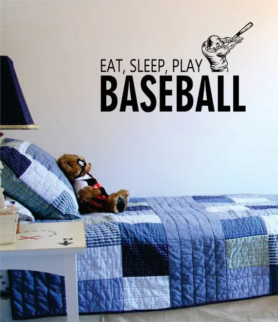 Eat Sleep Play Baseball Version 1 Sports Decal Sticker Wall Vinyl 1