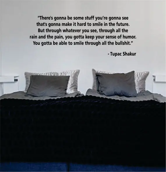 Tupac Smile Version 2 Decal Quote Sticker Wall Vinyl Art Decor 1