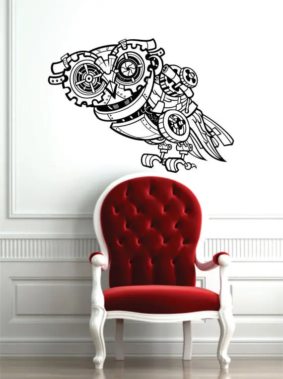 Steampunk Owl Bird Design Animal Decal Sticker Wall Vinyl Decor Art 1