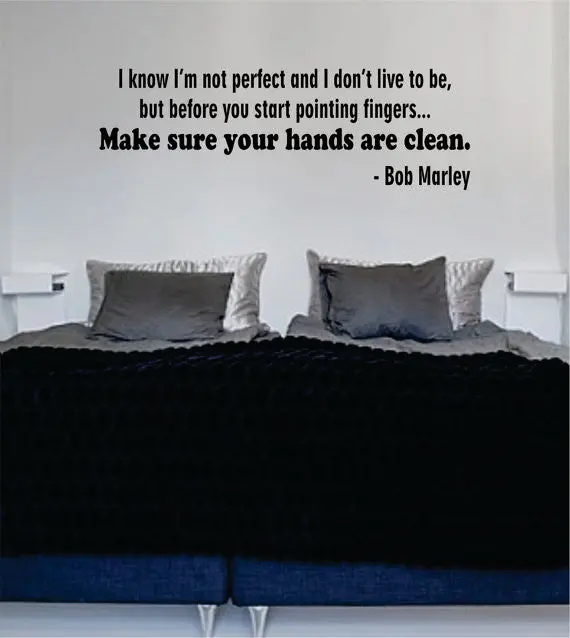 Bob Marley I Know Im Not Perfect  Decal Quote Sticker Wall Vinyl Art Decor 1