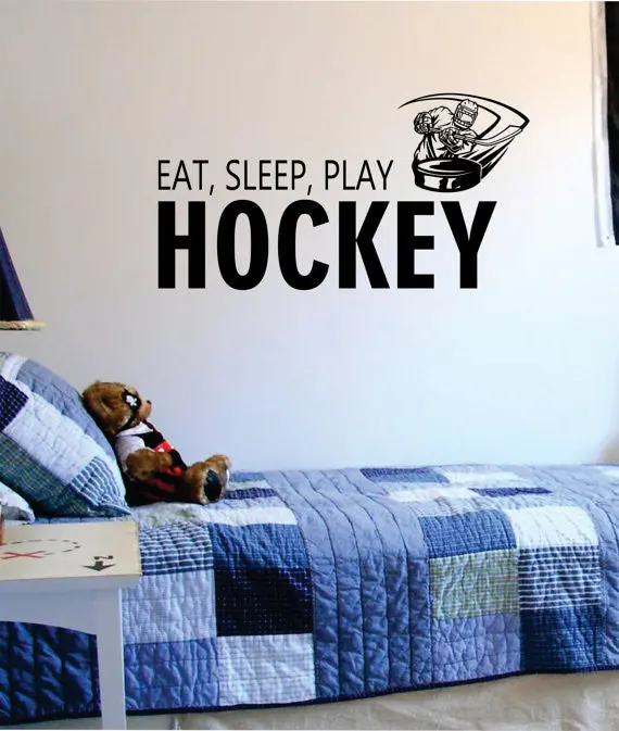 Eat Sleep Play Hockey Design Sports Decal Sticker Wall Vinyl 1