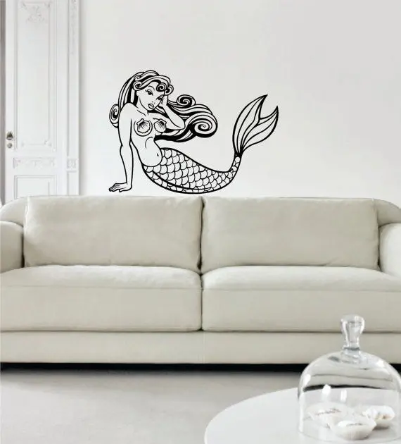 Mermaid Version 3 Ocean Beach Design Decal Sticker Wall Vinyl Decor Art 1