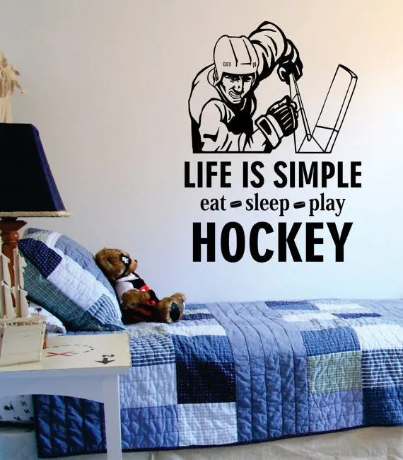 Eat Sleep Play Hockey Version 2 Design Sports Decal Sticker Wall Vinyl 1