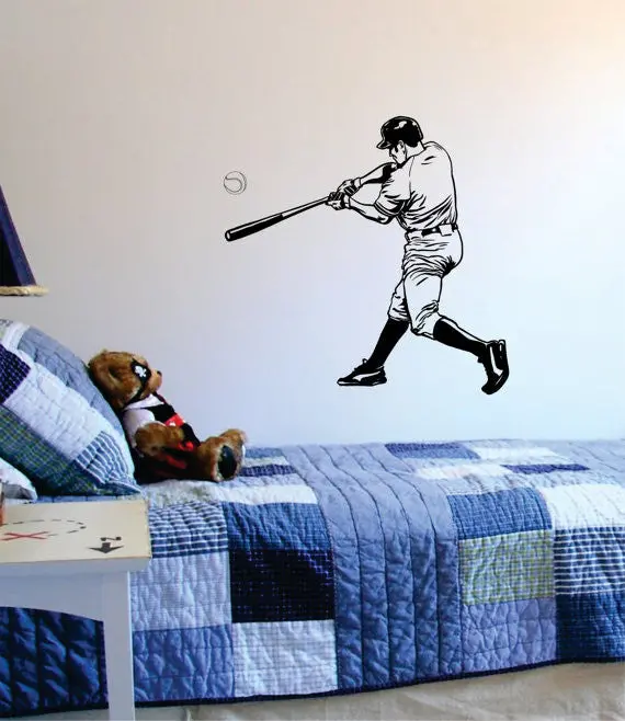 Baseball Player Batter Hitting Ball Sports Decal Sticker Wall Vinyl 1