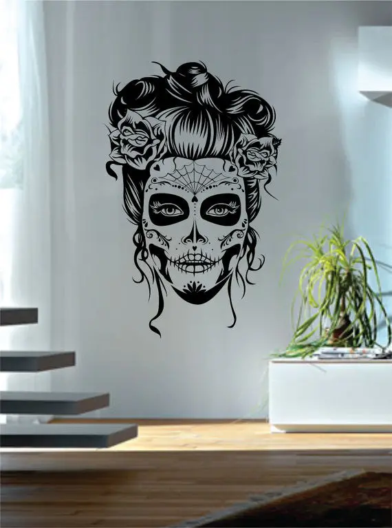 Day Of The Dead Girl Version 2 Art Decal Sticker Wall Vinyl 1