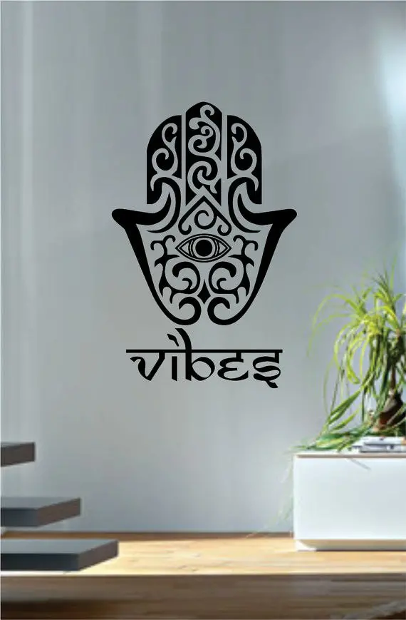 Hamsa Hand Vibes Version 5 Design Decal Sticker Wall Vinyl Decor Art 1