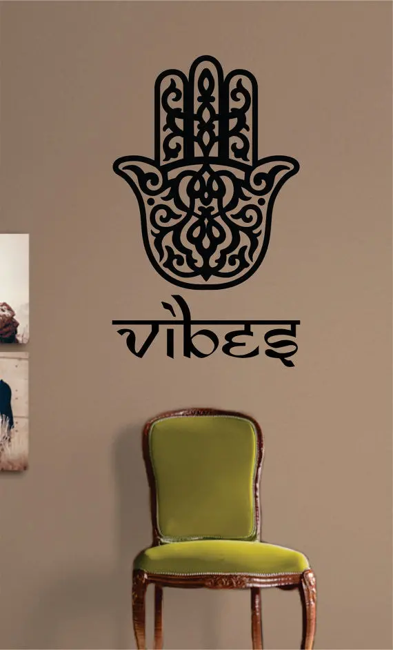 Hamsa Hand Vibes Version 1 Design Decal Sticker Wall Vinyl Decor Art 1