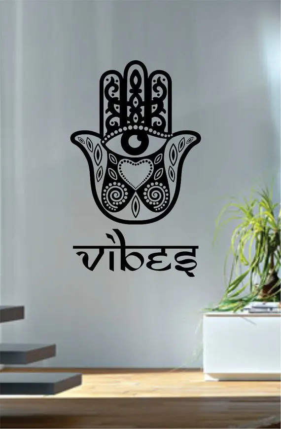 Hamsa Hand Vibes Version 2 Design Decal Sticker Wall Vinyl Decor Art 1