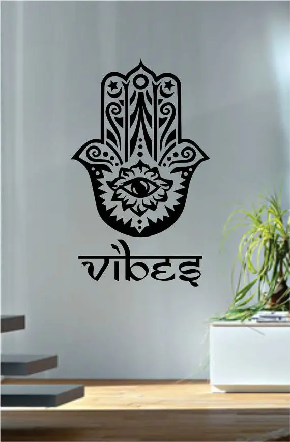 Hamsa Hand Vibes Version 4 Design Decal Sticker Wall Vinyl Decor Art 1