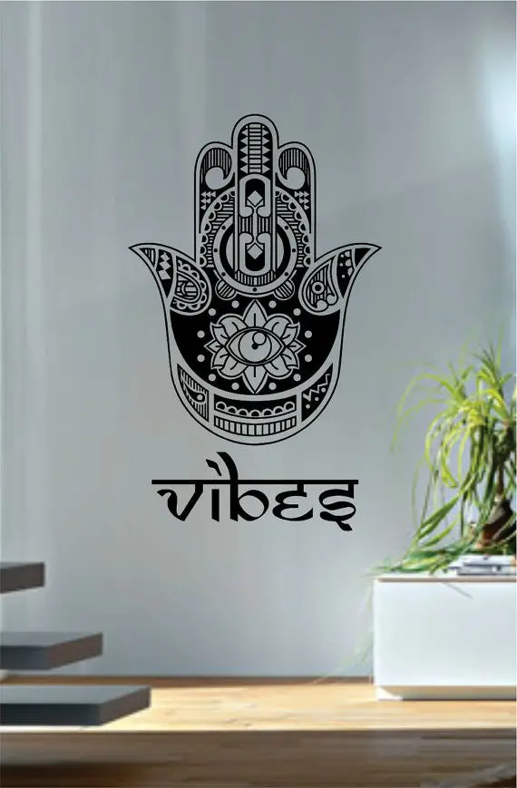 Hamsa Hand Vibes Version 6 Design Decal Sticker Wall Vinyl Decor Art 1