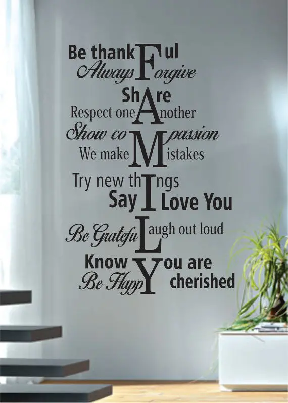 Family Rules Quote Decal Sticker Wall Vinyl Decor Art 1