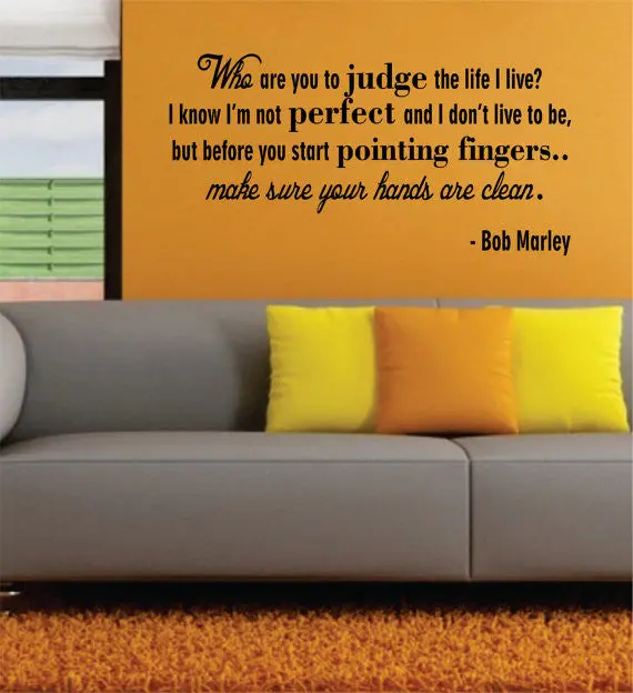 Bob Marley Who Are You To Judge The Life I Live Version 2 Decal Quote Sticker Wall Vinyl Art Decor 1