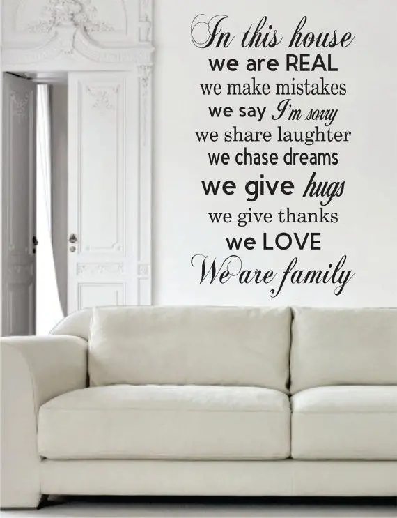 In This House Version 2 Big Quote Decal Sticker Wall Vinyl Decor Art 1