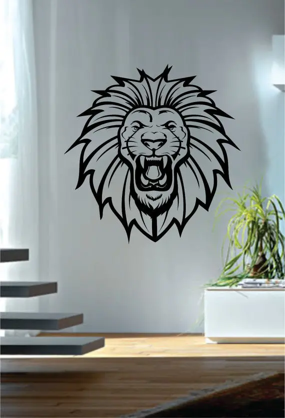 Lion Roar Version 2 Design Animal Decal Sticker Wall Vinyl Decor Art 1