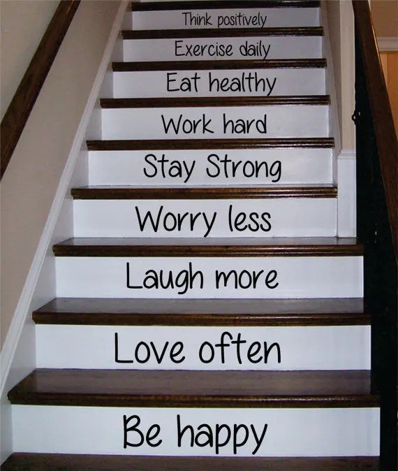 Be Happy Love Often Stairs Decor Decal Sticker Wall Vinyl Art 1