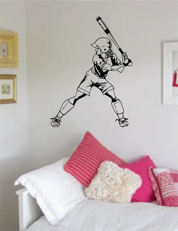 Softball Player Version 3 Sports Decal Sticker Wall Vinyl 1