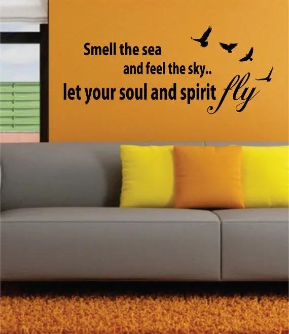 Let Your Soul And Spirit Fly Quote Decal Sticker Wall Vinyl Decor Art 1