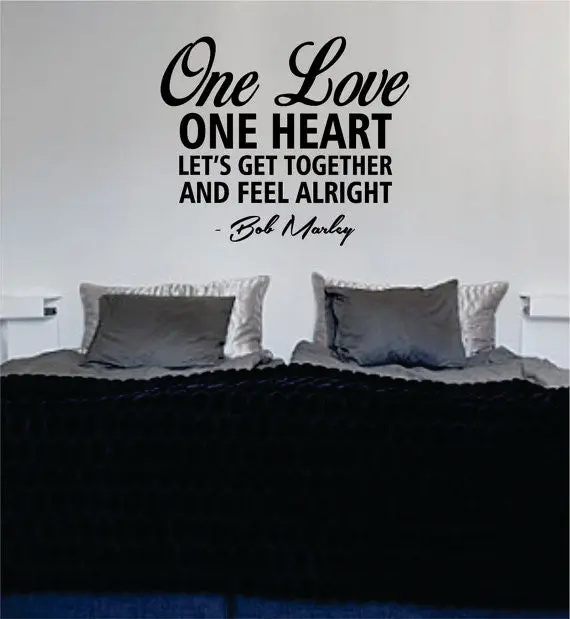Bob Marley One Love Version 2 Decal Quote Sticker Wall Vinyl Art Decor 1